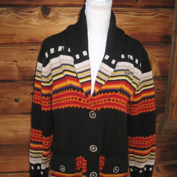 Pendleton Aztec Wool Blend Cardigan Sweater - Picture 2 of 10